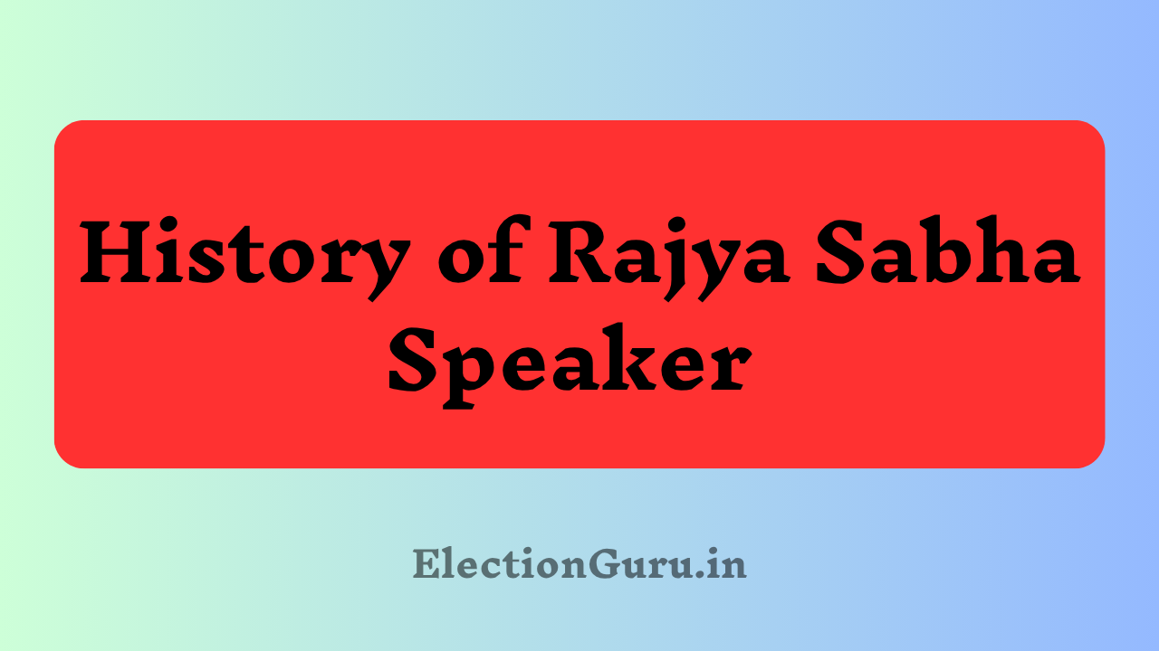 History of Rajya Sabha Speaker